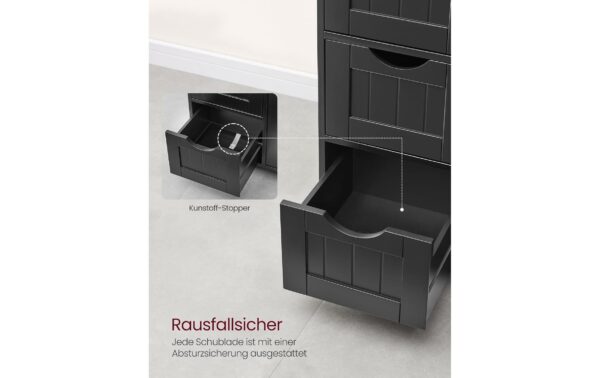1934310_4 - Mediatech Vasagle Kommode Landhausstil, Schwarz 55x30x81 cm (LxBxH), Holz