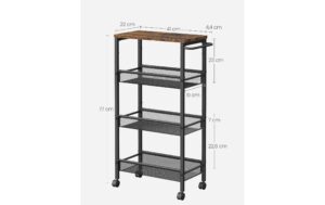 1934318_2 - Mediatech Vasagle Nischenwagen Industrial,3 Ablagen 45.4x22x77 cm (LxBxH), Stahl, Holz