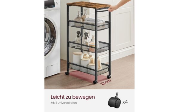 1934318_3 - Mediatech Vasagle Nischenwagen Industrial,3 Ablagen 45.4x22x77 cm (LxBxH), Stahl, Holz