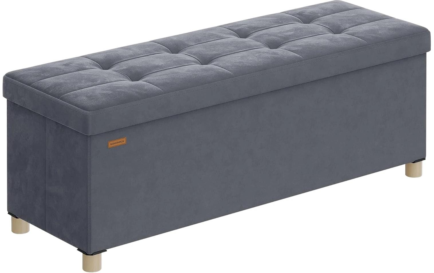 1934322 - Mediatech Songmics Sitztruhe Ottomane, Grau 110x38x40 cm (LxBxH), MDF, Schaumstoff kaufen Schweiz | Mediatech.ch