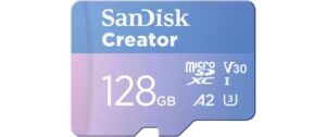 SANDISK Creator microSDXC Card 128GB UHS-I, lesen 190MB/sec, schreiben 90MB/s