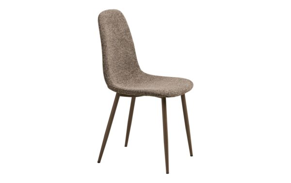 House Nordic Stuhl Stockholm, 2er Set Hellbraun, Polyester, Stahl