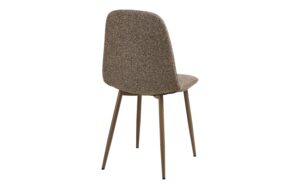 House Nordic Stuhl Stockholm, 2er Set Hellbraun, Polyester, Stahl