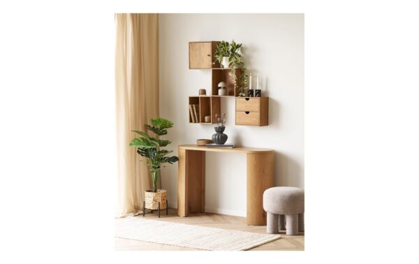 House Nordic Wandregal Townshill, Eiche mit Schubladen, 30x18x30 cm (LxBxH)