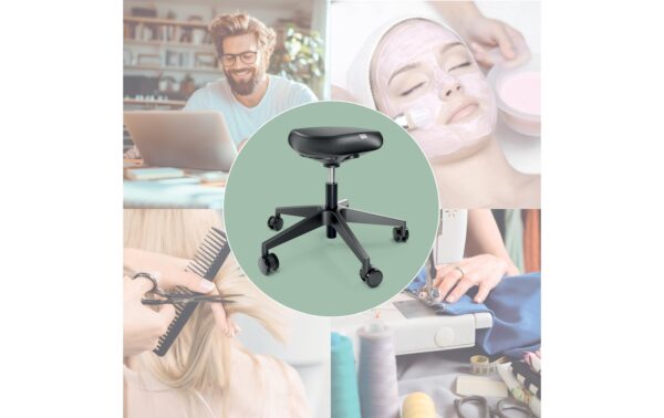 Leitz Ergonomischer Sitzhocker schwarz, mit Rollen, Balance Komfortsitz