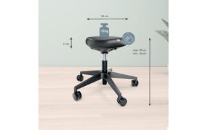 Leitz Ergonomischer Sitzhocker schwarz, mit Rollen, Balance Komfortsitz