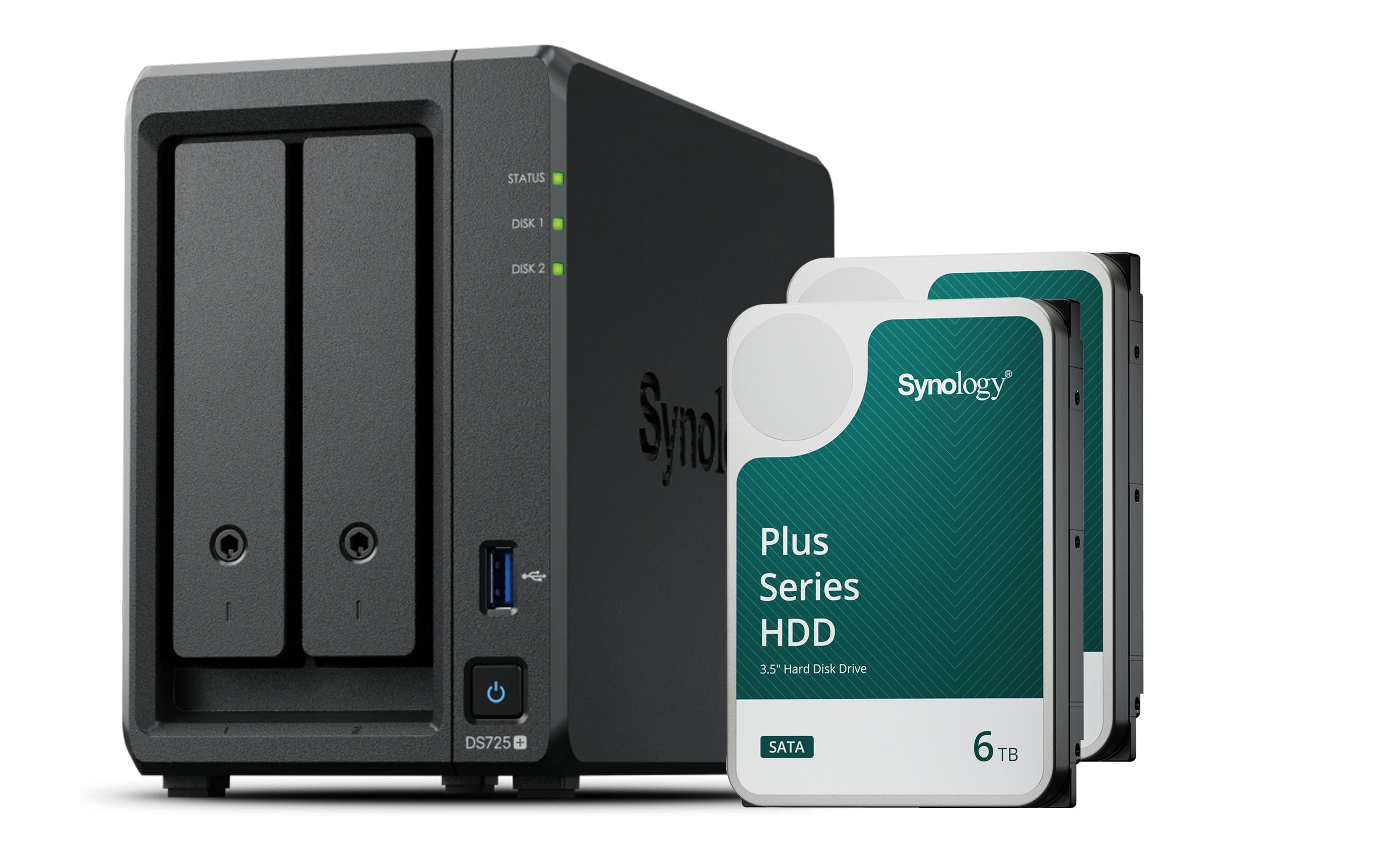 1942476 - Mediatech Synology DS725+, 2-bay NAS inkl. 2x 6TB HDD Synology Plus HAT33x kaufen Schweiz | Mediatech.ch