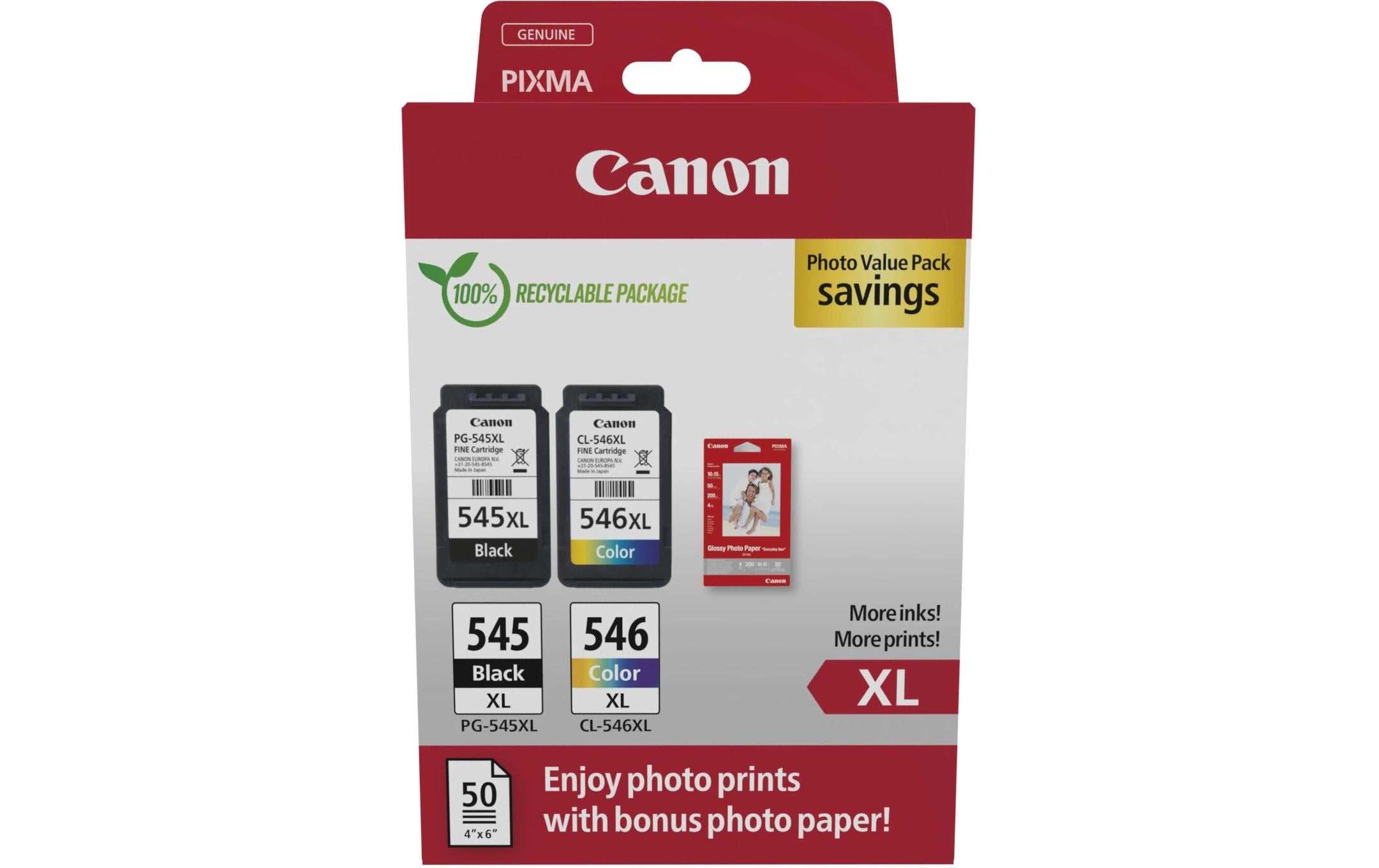 1942765 - Mediatech Tinte Canon PG-545XL/CL-546XL + Fotopapier PIXMA iP2850, MG2450, MG2550 kaufen Schweiz | Mediatech.ch