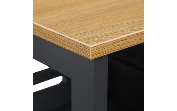 relaxdays Servierwagen mit Arbeitsplatte MDF, Walnuss, 85x68,5x38,5cm, Anthr.