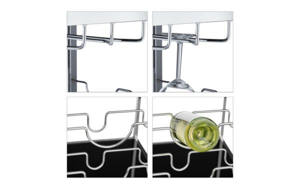 relaxdays Servierwagen Baron Stahl/Glas, 75 x 40 x 70 cm