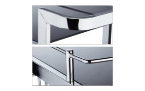 relaxdays Servierwagen Baron Stahl/Glas, 75 x 40 x 70 cm
