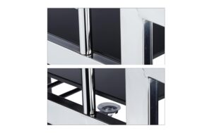 relaxdays Servierwagen Baron Stahl/Glas, 75 x 40 x 70 cm
