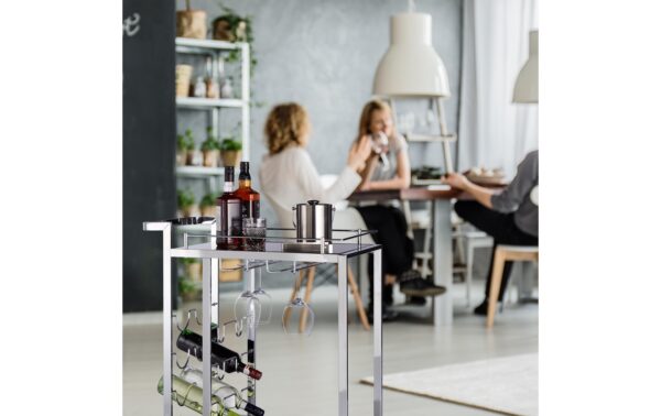 relaxdays Servierwagen Baron Stahl/Glas, 75 x 40 x 70 cm