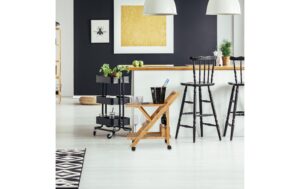 relaxdays Servierwagen mit 2 Ablagen Bambus, 70 x 40,5 x 65 cm