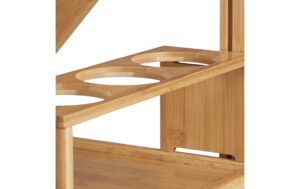 relaxdays Servierwagen mit 2 Ablagen Bambus, 70 x 40,5 x 65 cm