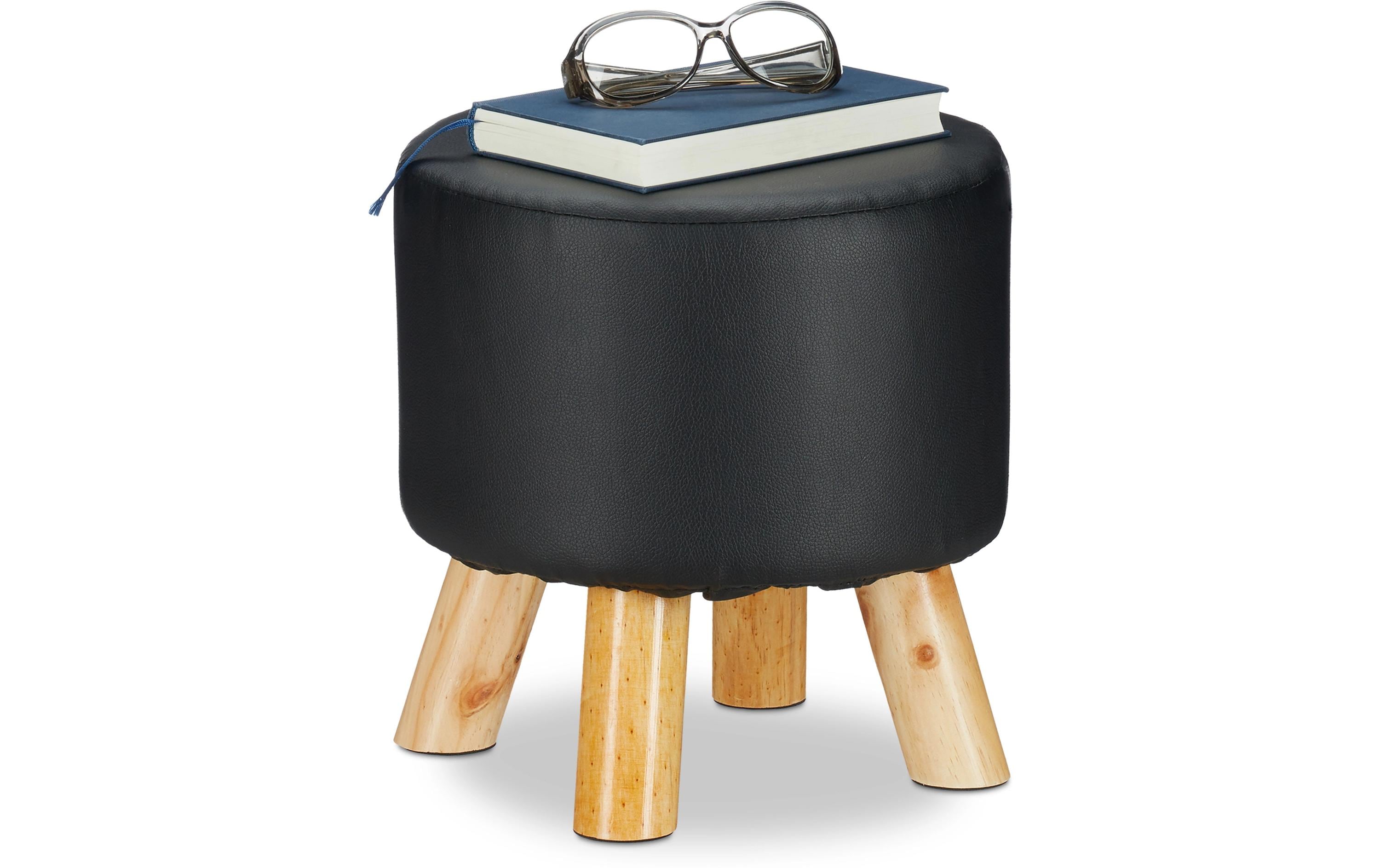 1947531 - Mediatech relaxdays Sitzhocker MDF/Kiefer, 30 x 30 cm, Schwarz