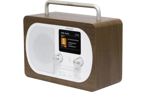 Noxon Eiger, DAB+ Radio, Walnuss/Weiss DAB+, UKW, BT, Wecker