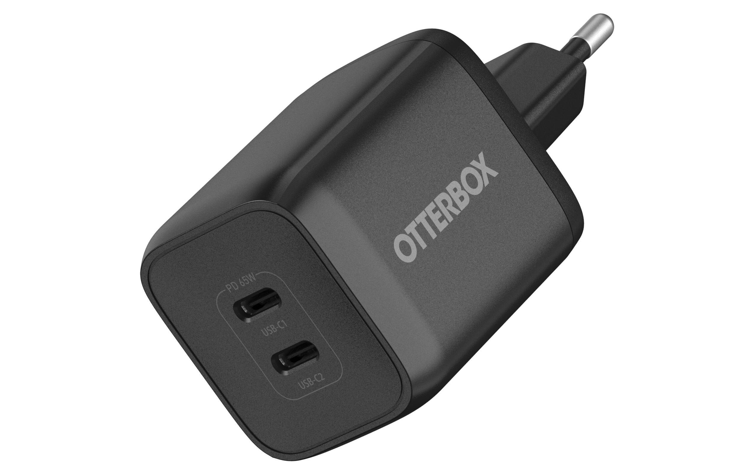 1949628 - Mediatech OtterBox Standard EU Wall Charger, Black 65W GaN, 2x USB-C