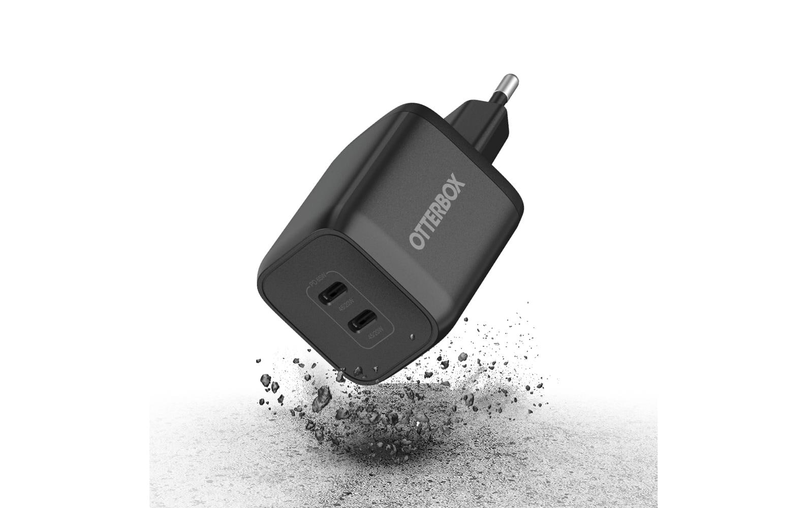 1949628_1 - Mediatech OtterBox Standard EU Wall Charger, Black 65W GaN, 2x USB-C