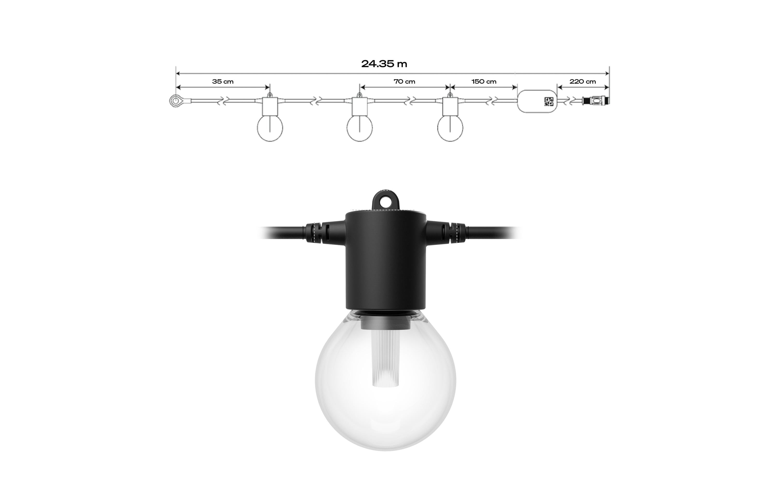 1951189_1 - Mediatech Philips Hue Festavia Globe Outdoor 21m Verlängerung ohne Netzteil