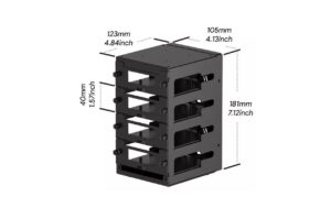 1953435_1 - Mediatech Raspberry Pi Tower Gehäuse U6183, schwarz für bis zu 4x Raspberri Pi alle Modelle