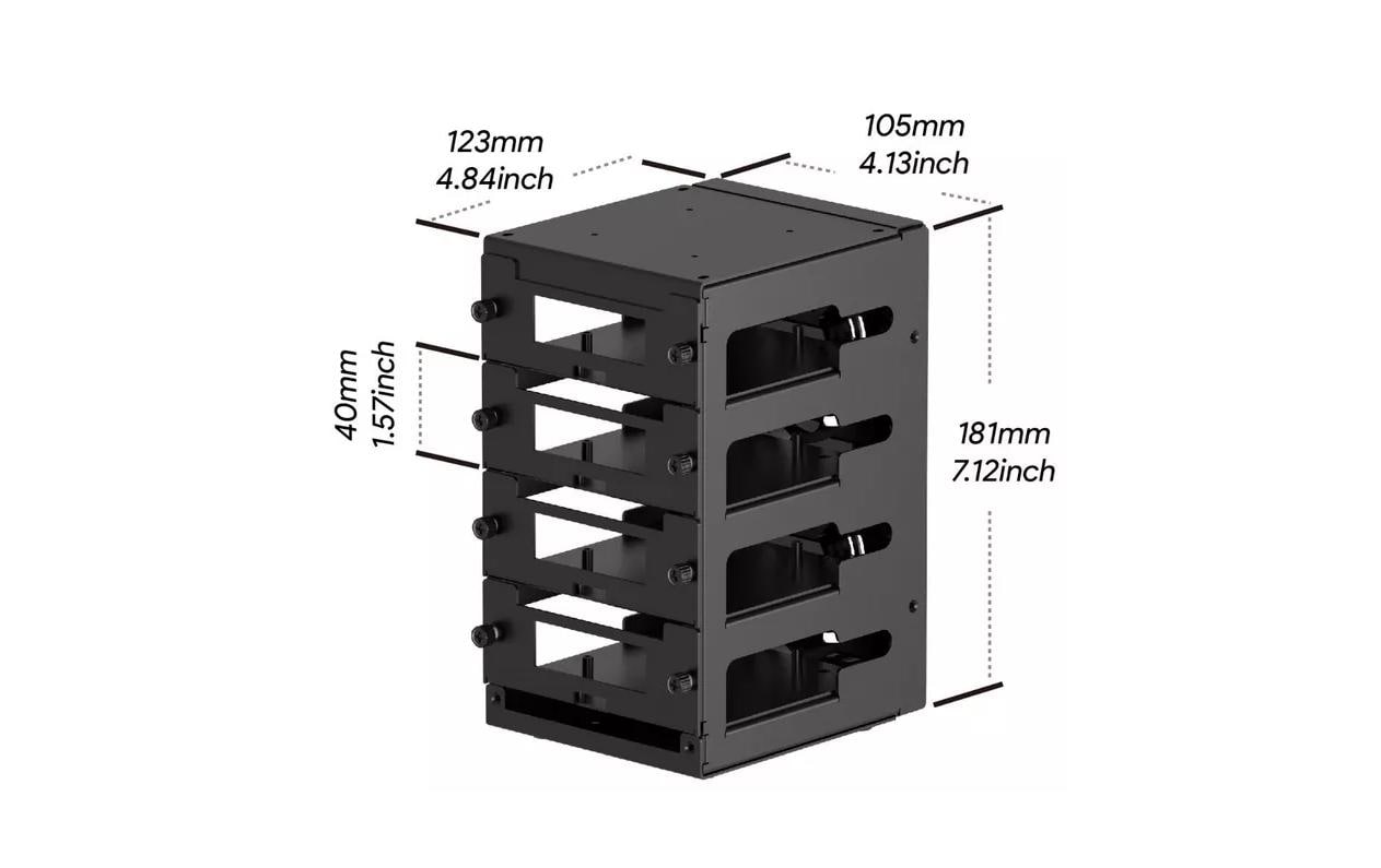 1953435_1 - Mediatech Raspberry Pi Tower Gehäuse U6183, schwarz für bis zu 4x Raspberri Pi alle Modelle