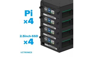 1953435_2 - Mediatech Raspberry Pi Tower Gehäuse U6183, schwarz für bis zu 4x Raspberri Pi alle Modelle