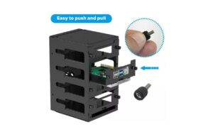1953435_3 - Mediatech Raspberry Pi Tower Gehäuse U6183, schwarz für bis zu 4x Raspberri Pi alle Modelle