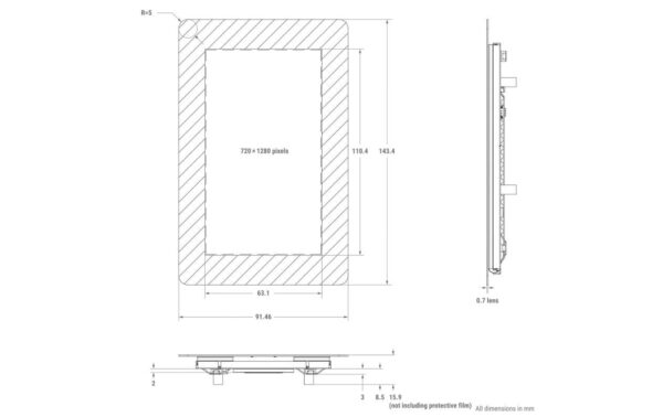 Raspberry Pi Touchscreen V2 5 für Raspberry Pi, 720x1280