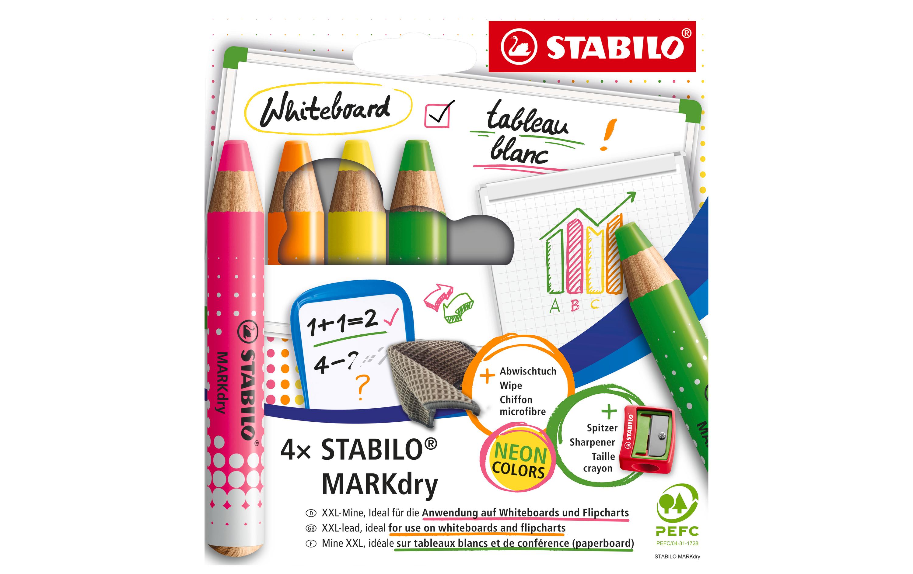 1957699 - Mediatech STABILO MARKdry Whiteboardmarker neon 4Etui 4 Stk. kaufen Schweiz | Mediatech.ch