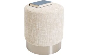 Kare Hocker Berry High Silber Beige Ø39cm
