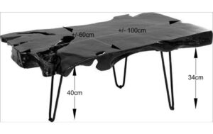 Kare Couchtisch Aspen Schwarz 100x40