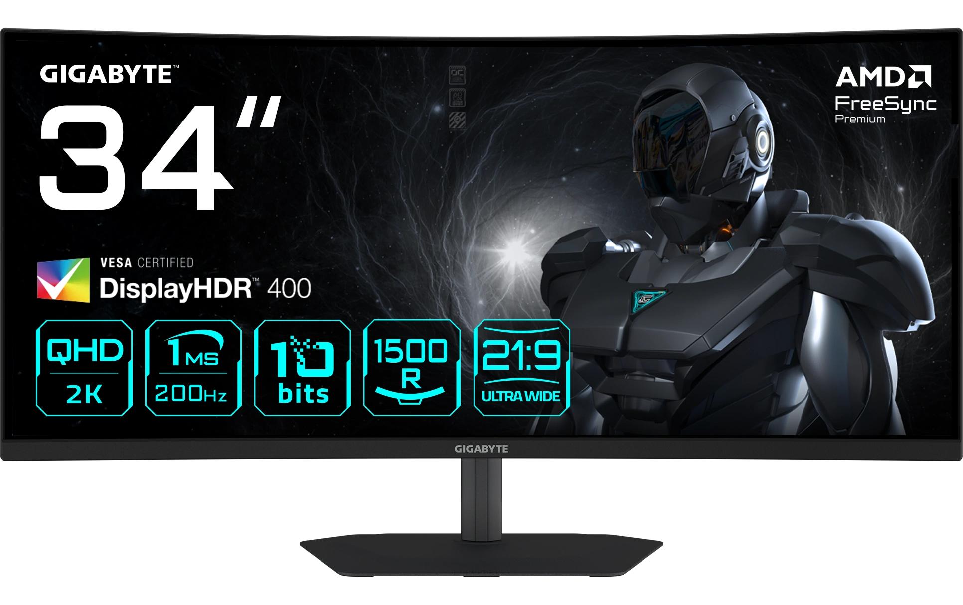 1958415 - Mediatech Gigabyte G34WQC2 34 WQHD 3440x1440, 200Hz, Curved, HDMI, DP kaufen Schweiz | Mediatech.ch