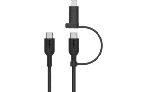 1958683_1 - Mediatech Belkin BoostCharge 2in1 Kabel USB-C und Lightning-Anschluss, Weiss