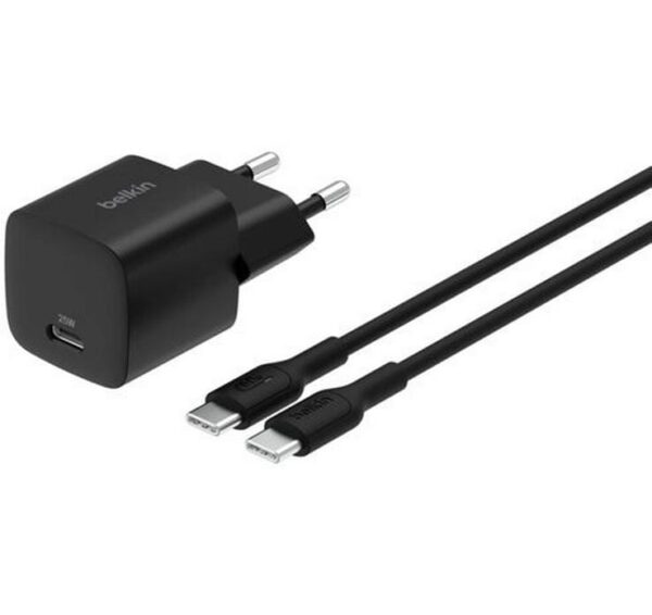 Belkin BoostCharge Powerbank Bundle 25W lad inkl. 25W Ladegerät und 1m USB-C, Schwarz