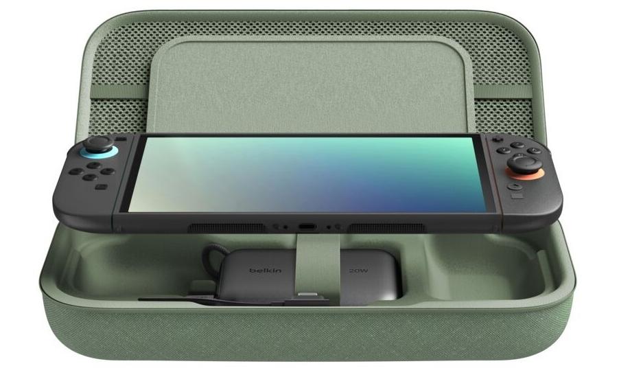 1958743 - Mediatech Belkin Tasche + 10K mAh Powerbank Nintendo Switch 2, Pistaziengrün