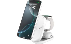 1958750 - Mediatech Belkin UltraCharge 3-in-1 Ladestation Qi2 (25W), Faltbar, Magnetisch, Weiss