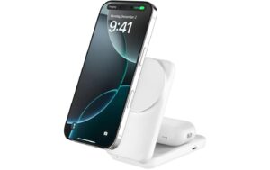 1958752 - Mediatech Belkin UltraCharge 2-in-1 Ladestation Qi2 (25W), Faltbar, Magnetisch, Weiss