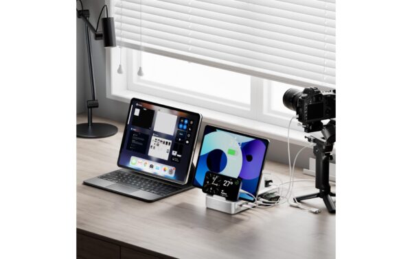 1958760_5 - Mediatech 4smarts Ladestation Team inkl. 6 Kabel 5x USB-C, 1x USB-A, Silber