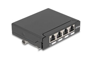 Delock Patchpanel 4 Port, Cat.6A, LSA Schwarz, Tisch/Wand/Hutschienenmontage kaufen Schweiz | Mediatech.ch
