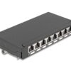 1964616 - Mediatech Delock Patchpanel 8 Port, Cat.6A, LSA Schwarz, Tisch/Wand/Hutschienenmontage