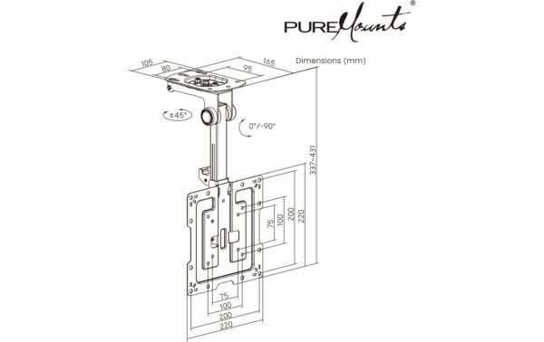 1966176_6 - Mediatech PureMounts Premium TV Deckenhalterung 19-43