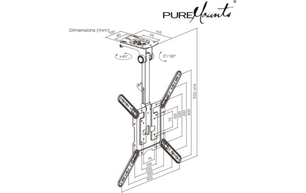 1966177_2 - Mediatech PureMounts Premium TV Deckenhalterung 23-55