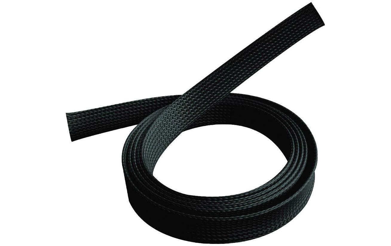1966183 - Mediatech Kabelschlauch Polyester 1,80m Schwarz