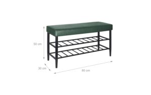 1967563_1 - Mediatech relaxdays Schuhbank mit 2 Ablagen 50 x 80 x 30 cm, Grün