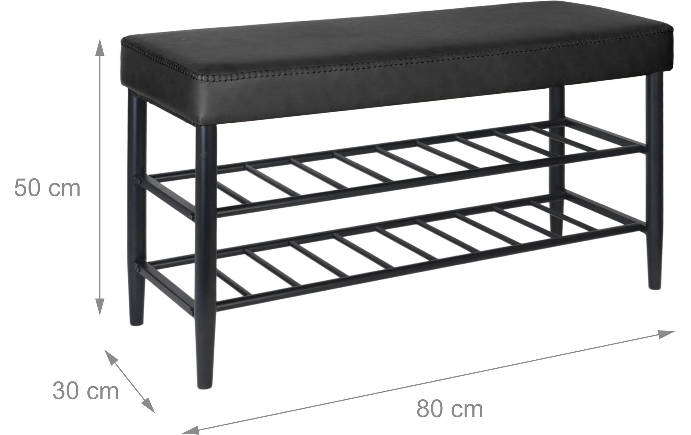 1967565_1 - Mediatech relaxdays Schuhbank mit 2 Ablagen 50 x 80 x 30 cm, Schwarz