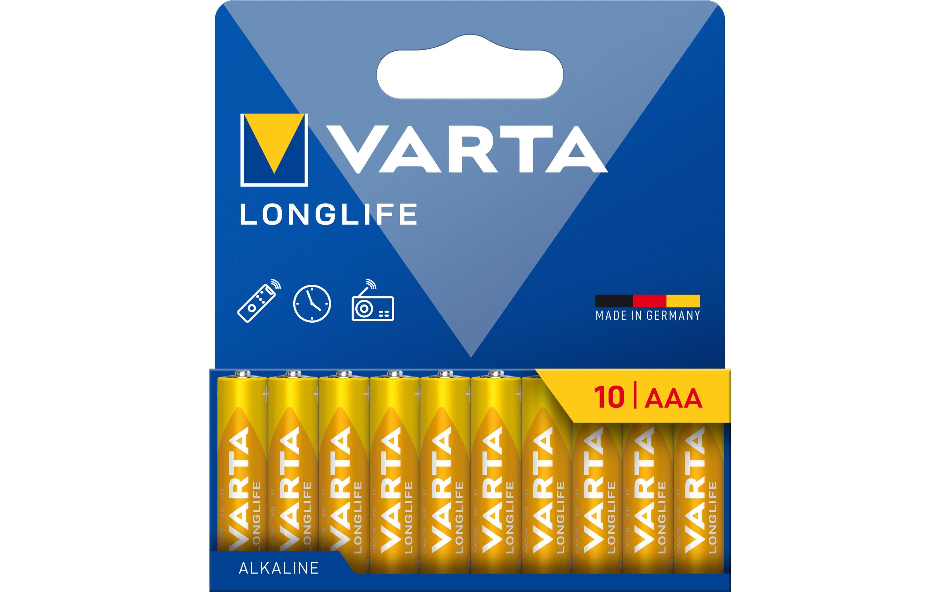 1967685 - Mediatech VARTA Longlife AAA, 1.5V, 1.5V, 10Stk 10 Stück, Vollkartonverpackung kaufen Schweiz | Mediatech.ch