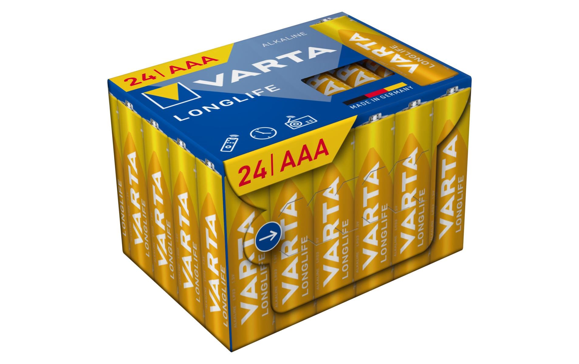 1967687 - Mediatech VARTA Longlife AAA, 1.5V, 24Stk 24 Stück, Cube Verpackung kaufen Schweiz | Mediatech.ch