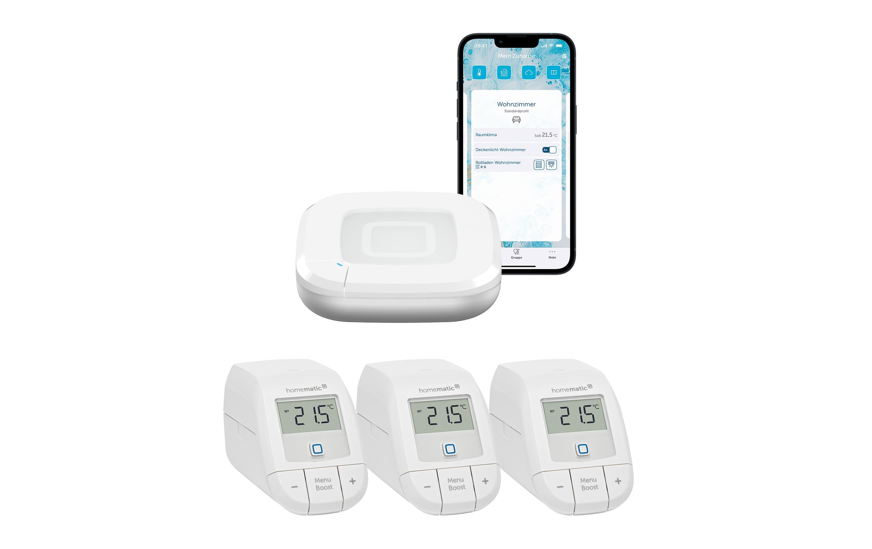 1969312 - Mediatech Homematic IP Starter Set Access Point2, 4x Heizkörperthermsotat bas kaufen Schweiz | Mediatech.ch