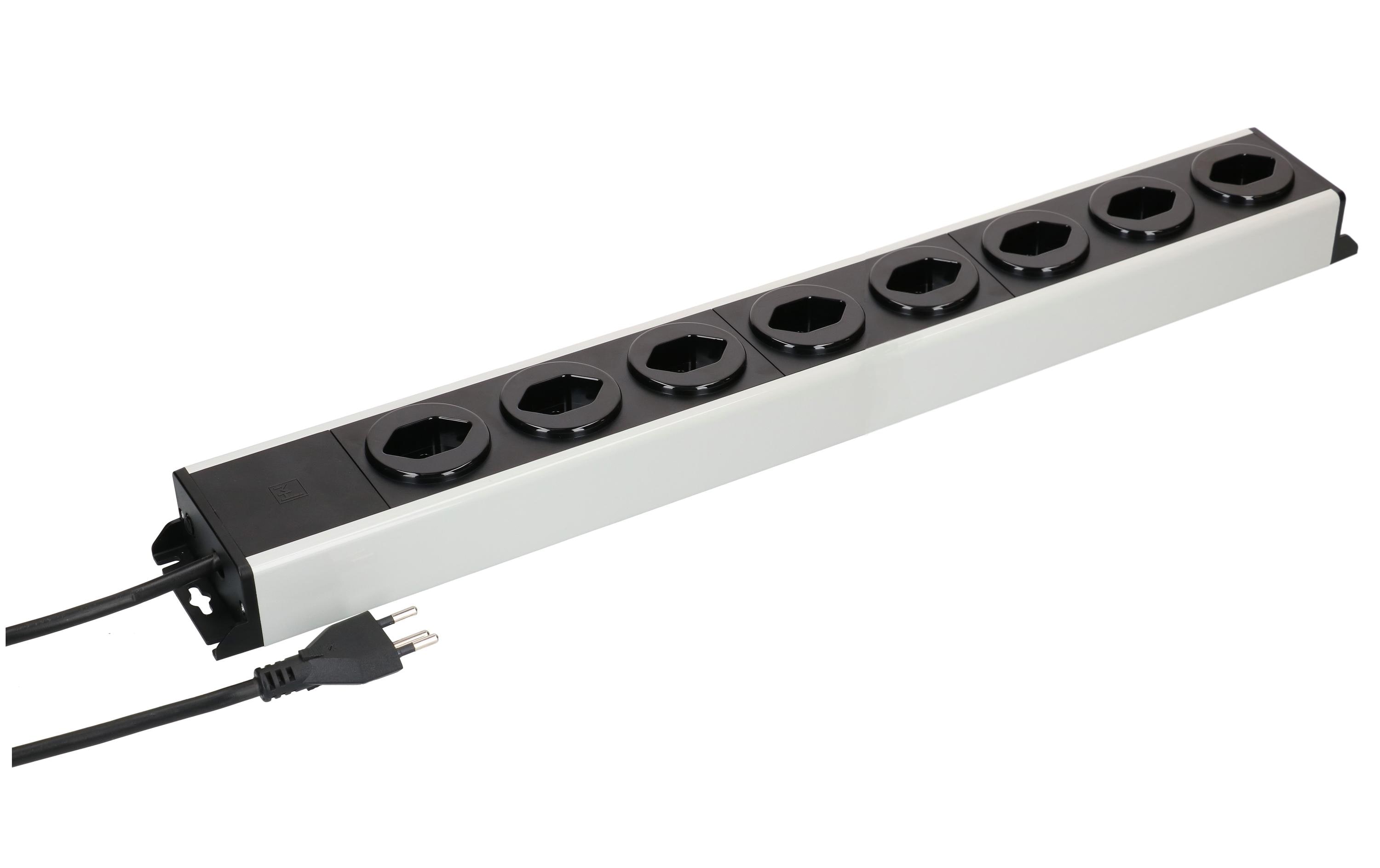 1970733 - Mediatech Max Hauri Steckdosenleiste Power Line 8x Typ 13 grau/schwarz 1.5m kaufen | Mediatech.ch